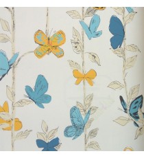 Yellow blue black white beige color beautiful natural kids collection butterfly hanging plants leaf colorful designs home décor wallpaper