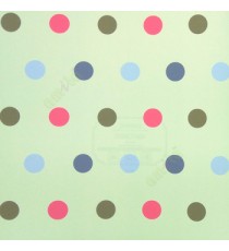 Pink green blue color geometric kids collection circles big polka dots colourful balls for baby home décor wallpaper