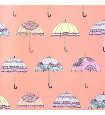 Orange purple blue grey black color beautiful designer umbrella patterns dome shaped home décor wallpaper