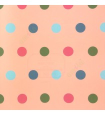 Maroon green blue pink color geometric kids collection circles big polka dots colourful balls for baby home décor wallpaper