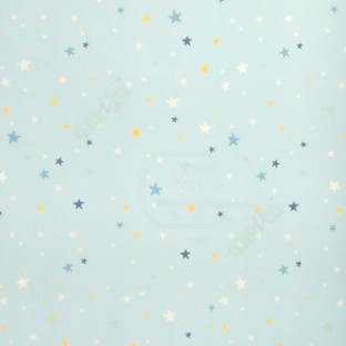 Blue yellow white grey color beautiful kids collection colorful stars shining in the sky kids home décor wallpaper