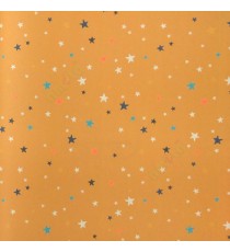 Orange grey blue brown color beautiful kids collection colorful stars shining in the sky kids home décor wallpaper