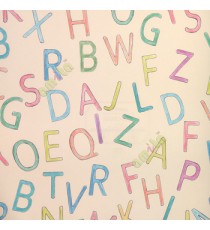 Green blue orange beige purple color alphabets A to Z capital letters for drawing learining letters home décor wallpaper
