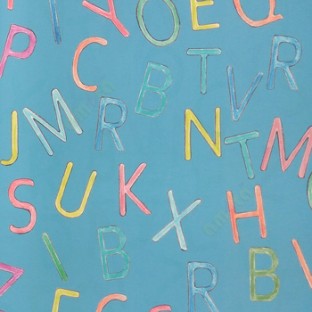 Yellow blue orange purple color alphabets A to Z capital letters for drawing learining letters home décor wallpaper