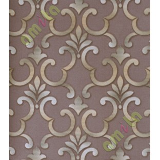 Brown gold traditional ornate design home décor wallpaper for walls