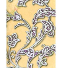 Purple gold silver traditional floral design home décor wallpaper for walls