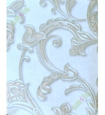 White brown grey traditional floral design home décor wallpaper for walls