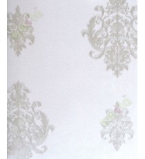 White silver colour traditional motifs home décor wallpaper for walls