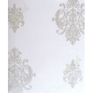 White silver colour traditional motifs home décor wallpaper for walls