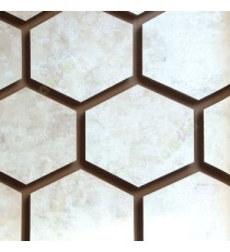 Black beige grey color geometric hexagon honeycomb pattern wallpaper