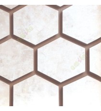Brown beige color geometric hexagon honeycomb pattern wallpaper