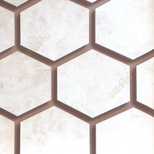 Brown beige color geometric hexagon honeycomb pattern wallpaper