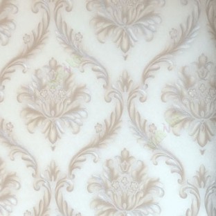 Beautiful beige grey color big damask carved damask designs texture finished background wallpaper