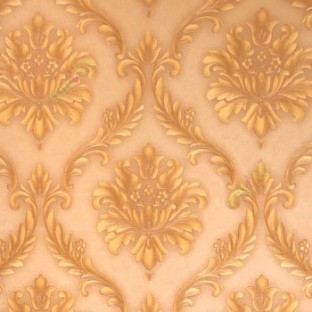 Beautiful gold brown color big damask carved damask designs texture finished background wallpaper