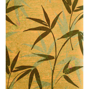 Orange yellow brown natural bamboo leaf home décor wallpaper for walls