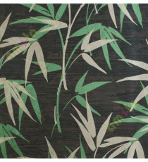 Black green gold natural bamboo leaf home décor wallpaper for walls