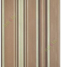 Brown gold vertical pencil stripes home décor wallpaper for walls