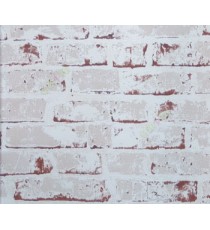 Maroon beige colors natural texture finished brick wall pattern wallpaper