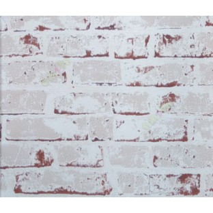 Maroon beige colors natural texture finished brick wall pattern wallpaper