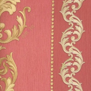 Red brown gold color traditional vertical damask swirl lines polka dots vertical borders flower floral swirls texture trendy lines home décor wallpaper