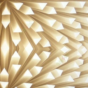 Gold beige color floral carved fruit in flower pattern 3D triangles long slices bursting slices home décor wallpaper