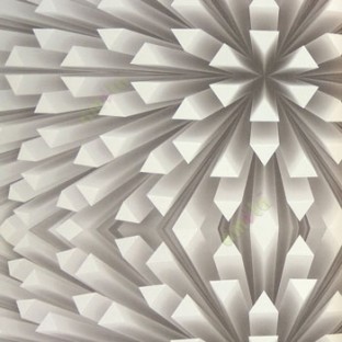 Grey beige color floral carved fruit in flower pattern 3D triangles long slices bursting slices home décor wallpaper