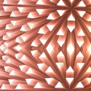 Red beige pink color floral carved fruit in flower pattern 3D triangles long slices bursting slices home décor wallpaper