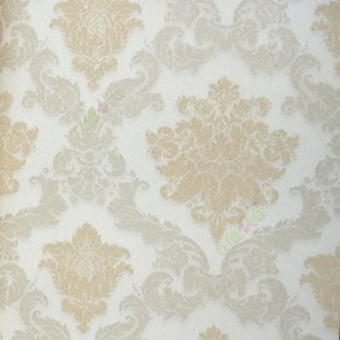 Gold beige grey color traditional big size damask pattern embossed designs fabric types background small texture gradients home décor wallpaper
