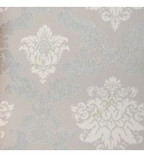 Grey white color traditional big size damask pattern embossed designs fabric types background small texture gradients home décor wallpaper