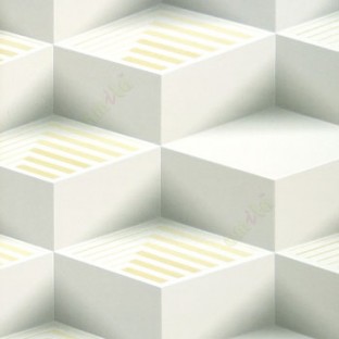 Grey yellow grey color abstract geometric square step blocks L-shaped bold lines solids blocks home décor wallpaper