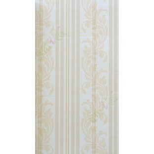 Yellow white brown vertical motif with bold stripes home décor wallpaper for walls