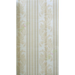 Green brown white vertical motif with bold stripes home décor wallpaper for walls