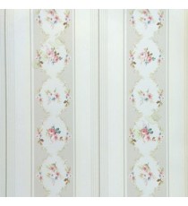 White green purple grey color vertical bold stripes with Traditional flower oval shaped vertical stripes texture lines wallpaper