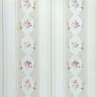 White green purple grey color vertical bold stripes with Traditional flower oval shaped vertical stripes texture lines wallpaper