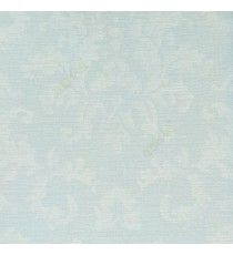 Blue and white color self design big damask with texture and horizontal texture lines wallpaper