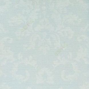 Blue and white color self design big damask with texture and horizontal texture lines wallpaper