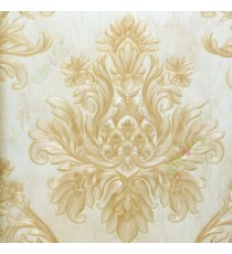 Traditional big damask design gold beige brown embossed carved pattern palace decorative wallpaper