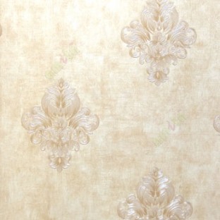 Brown beige gold color small size damask pattern embossed designs carved designs line wallpaper
