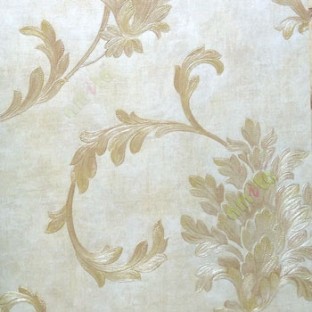Big floral swirl damask brown beige gold color beautiful look traditional pattern wallpaper