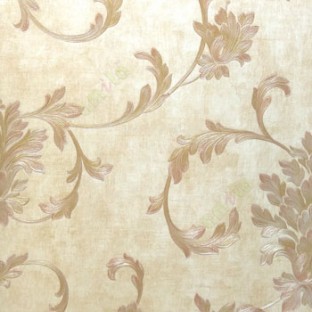 Big floral swirl damask brown gold beige color beautiful look traditional pattern wallpaper