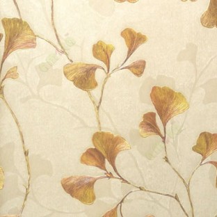 Natural gold maroon beige color beautiful floral pattern long stem support leaf designs wallpaper