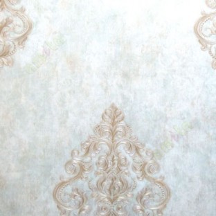Big damask pattern traditional texture background brown green gold color self damask pattern wallpaper