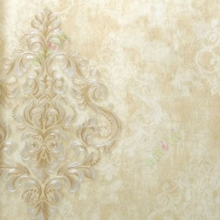 Big damask pattern traditional texture background gold beige color self damask pattern wallpaper