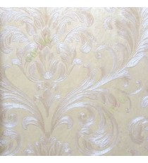 Brown beige gold color traditional damask carved finished embossed patterns wallpaper