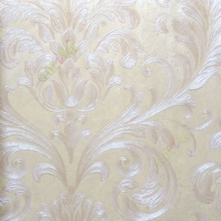 Brown beige gold color traditional damask carved finished embossed patterns wallpaper