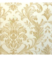 Gold beige color traditional damask carved finished embossed patterns wallpaper