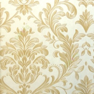 Gold beige color traditional damask carved finished embossed patterns wallpaper