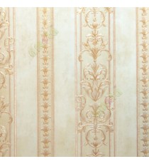 Brown beige  gold color texture background vertical damask stripes with parallel pencil stripes wallpaper