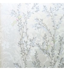 Silver beige color natural florallong stem twig pattern texture self pattern wallpaper