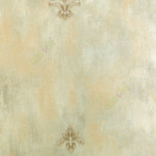 Brown gold beige color small damask pattern embossed carved texture wallpaper